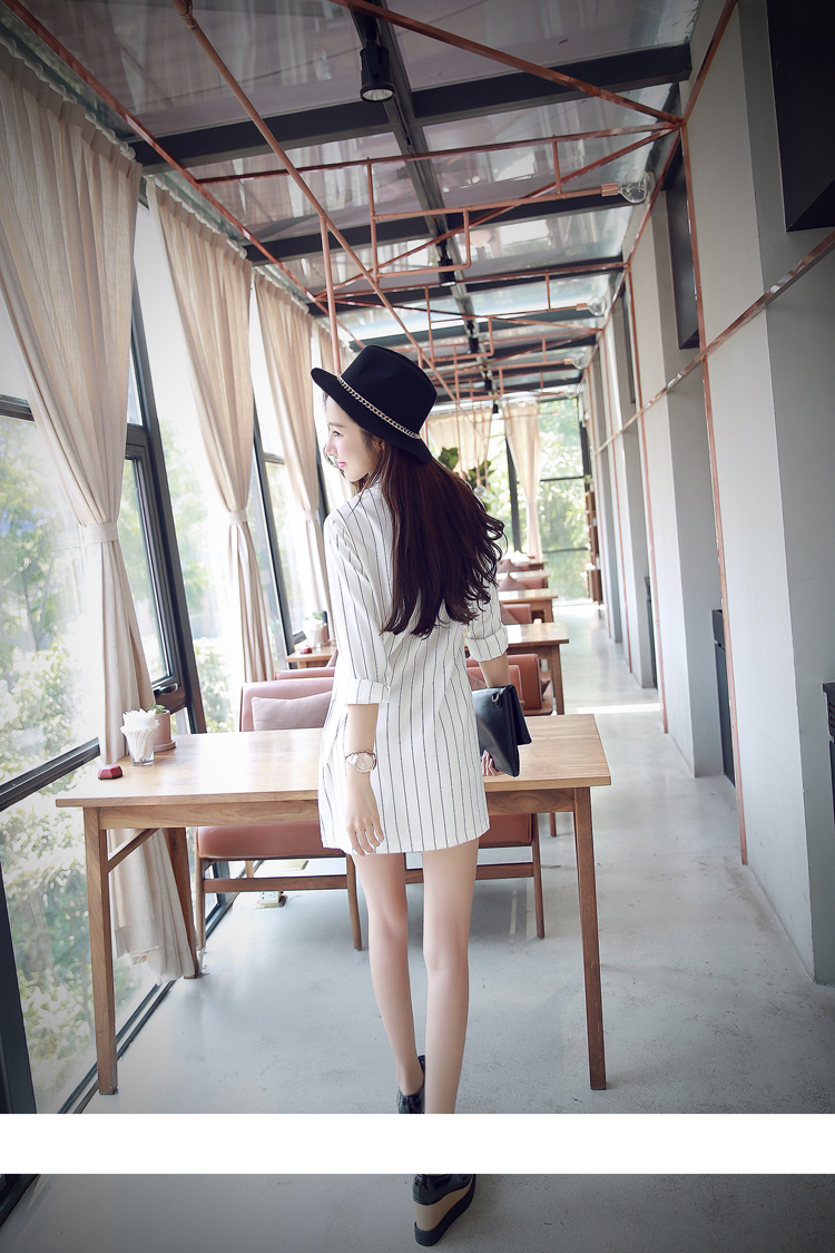 WD6631 Fashion Stripe Dress White