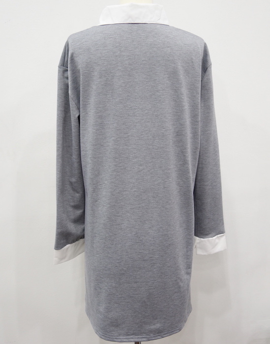 WT6677 Fashion Long Top Light Grey