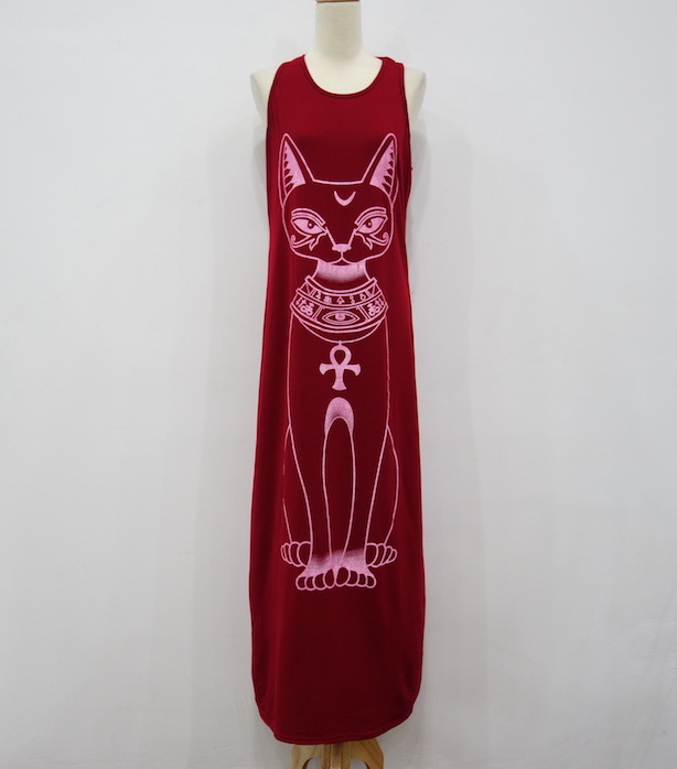 WD6798 Stylish Sleeveless Dress Maroon