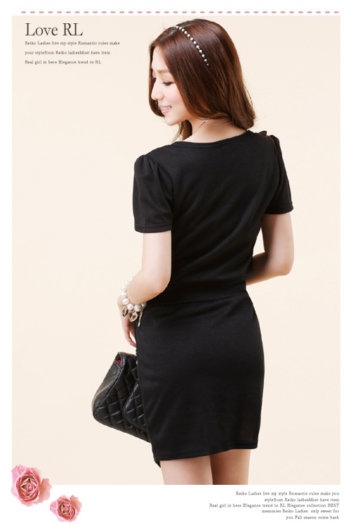 WD7047 Korea Stylish Dress Black