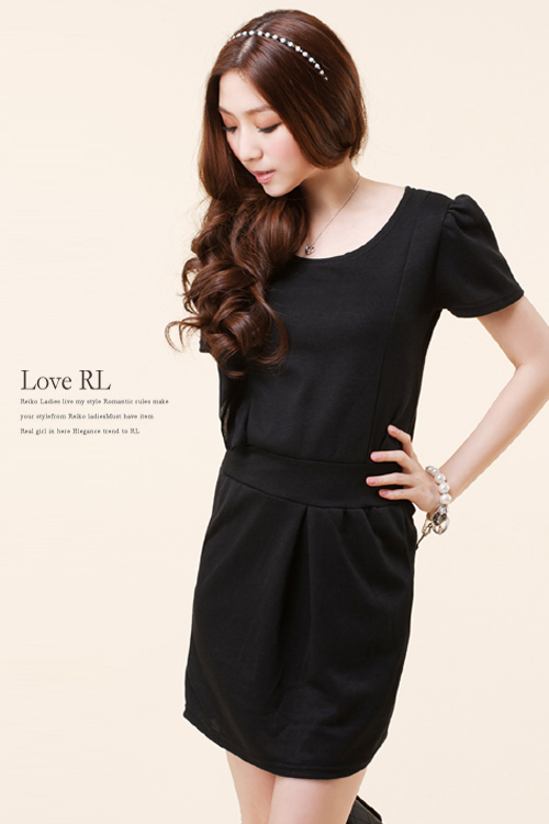 WD7047 Korea Stylish Dress Black