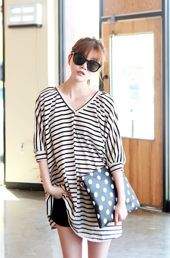 WD7142 Stripe Stylish Dress As Picture