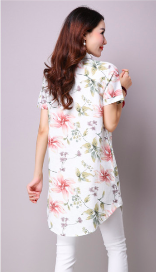 WT7170 Lovely Floral Top Green