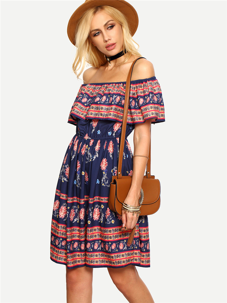 WD7230 Off Shoulder Dress As Picture