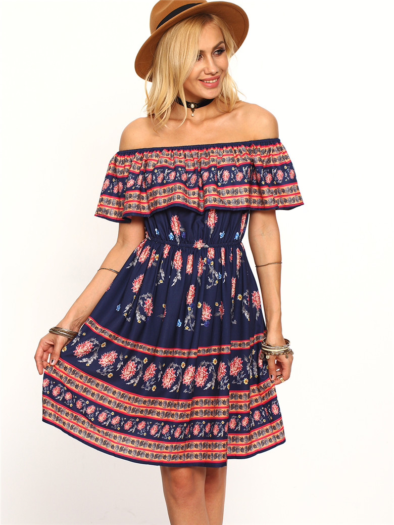 WD7230 Off Shoulder Dress As Picture