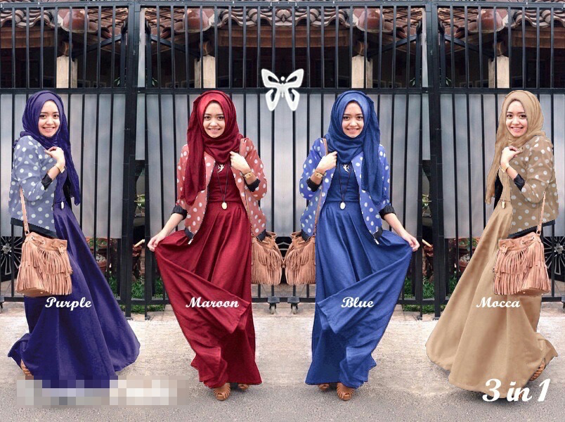 WH1165 Fashion Jubah Set Red