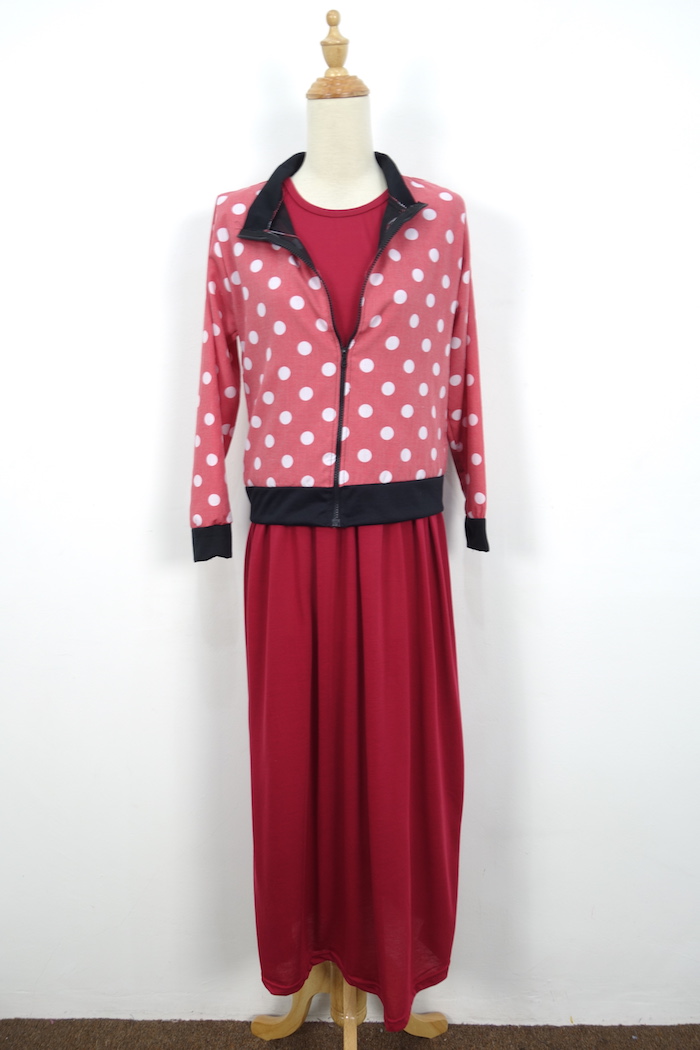 WH1165 Fashion Jubah Set Red