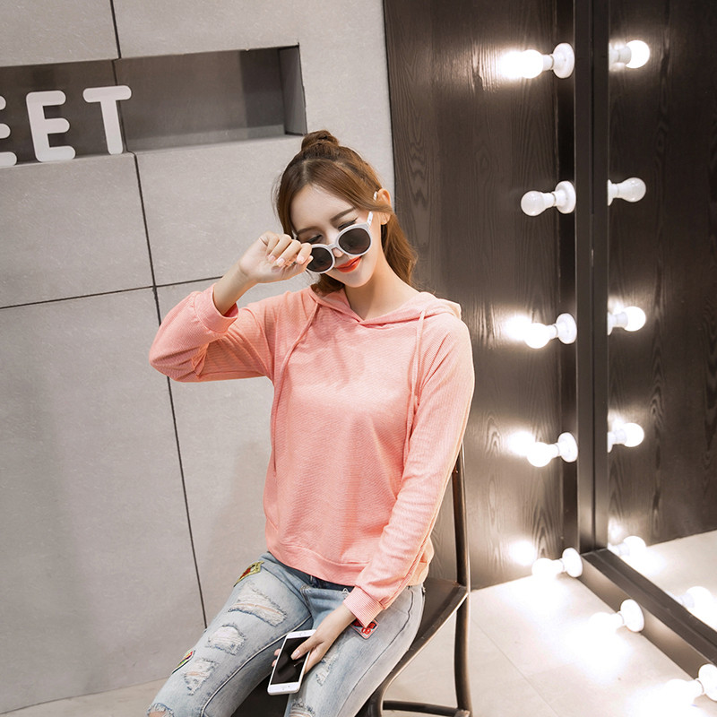 WT7264 Fashion Hooded Top Pink