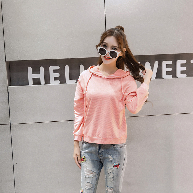 WT7264 Fashion Hooded Top Pink