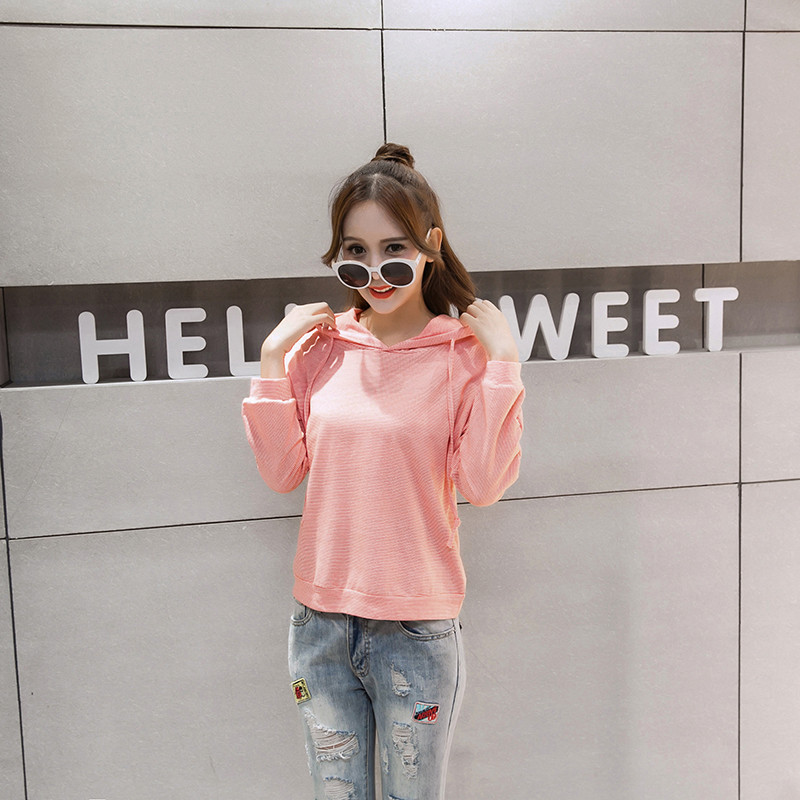 WT7264 Fashion Hooded Top Pink