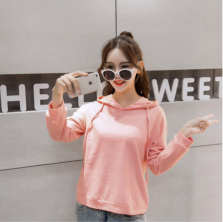 WT7264 Fashion Hooded Top Pink