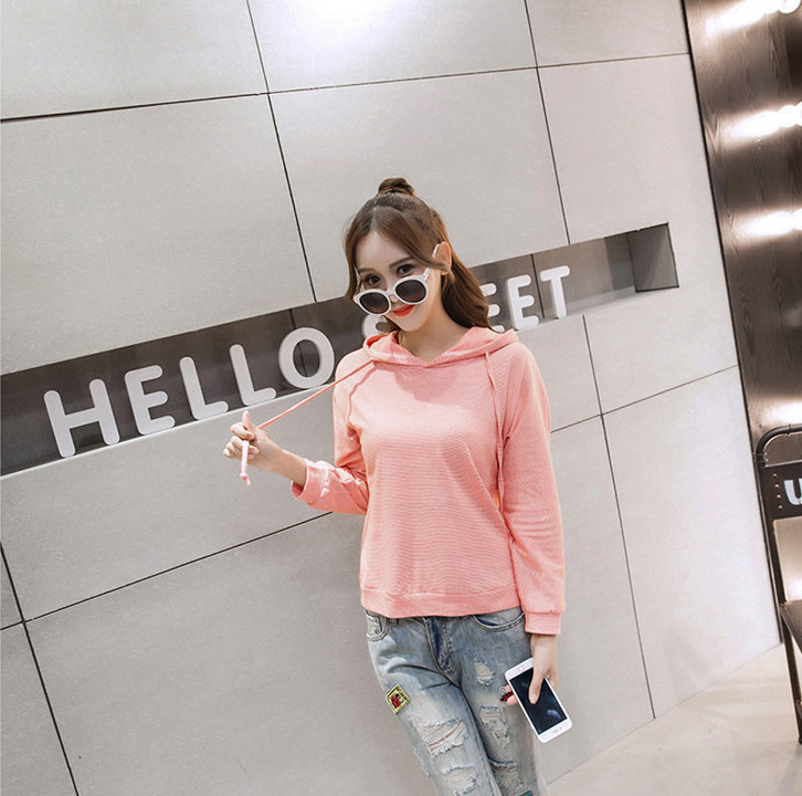 WT7264 Fashion Hooded Top Pink