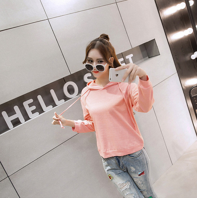 WT7264 Fashion Hooded Top Pink