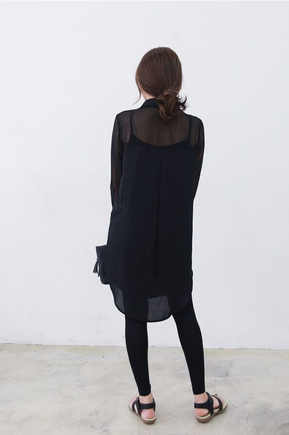 WD7282 Fashion Chiffon Dress Black