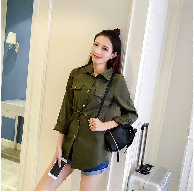 WT7339 Fashion Top Army Green