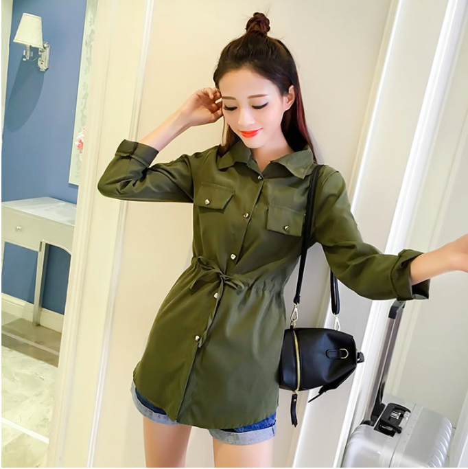 WT7339 Fashion Top Army Green