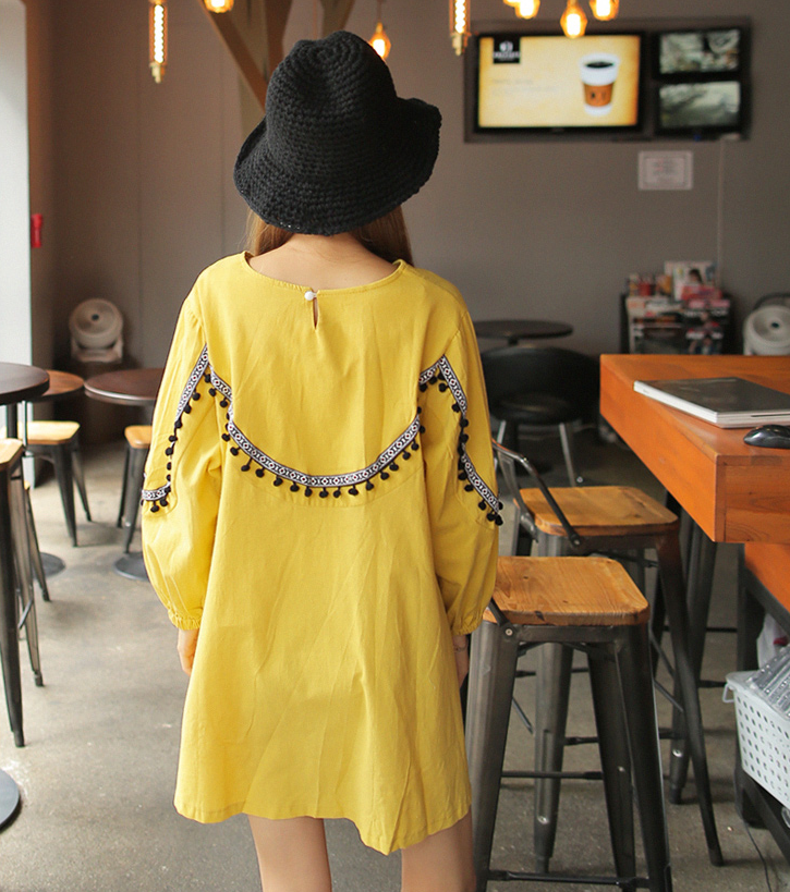 WD7354 Korea Stylish Dress Yellow