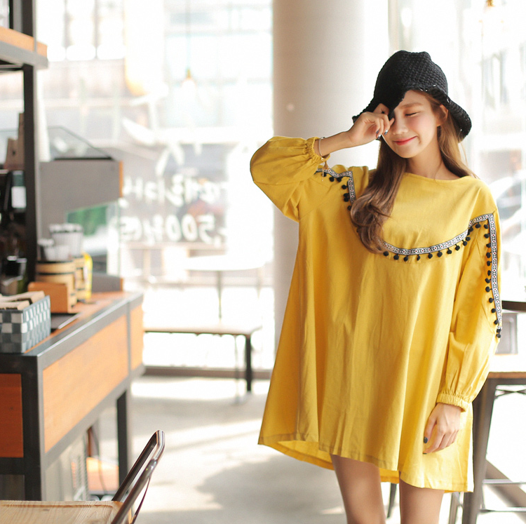 WD7354 Korea Stylish Dress Yellow