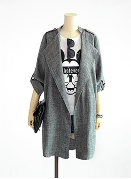 WJ7395 Charming Long Jacket Grey