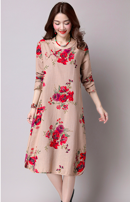 WD7450 Sweet Floral Dress As Picture