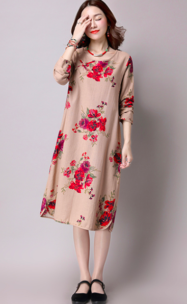 WD7450 Sweet Floral Dress As Picture