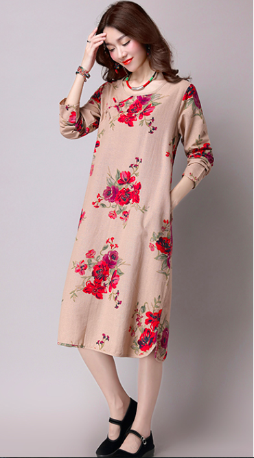 WD7450 Sweet Floral Dress As Picture