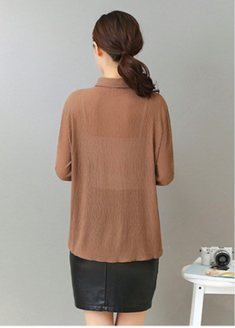 WT7470 Korea Fashion Top Brown