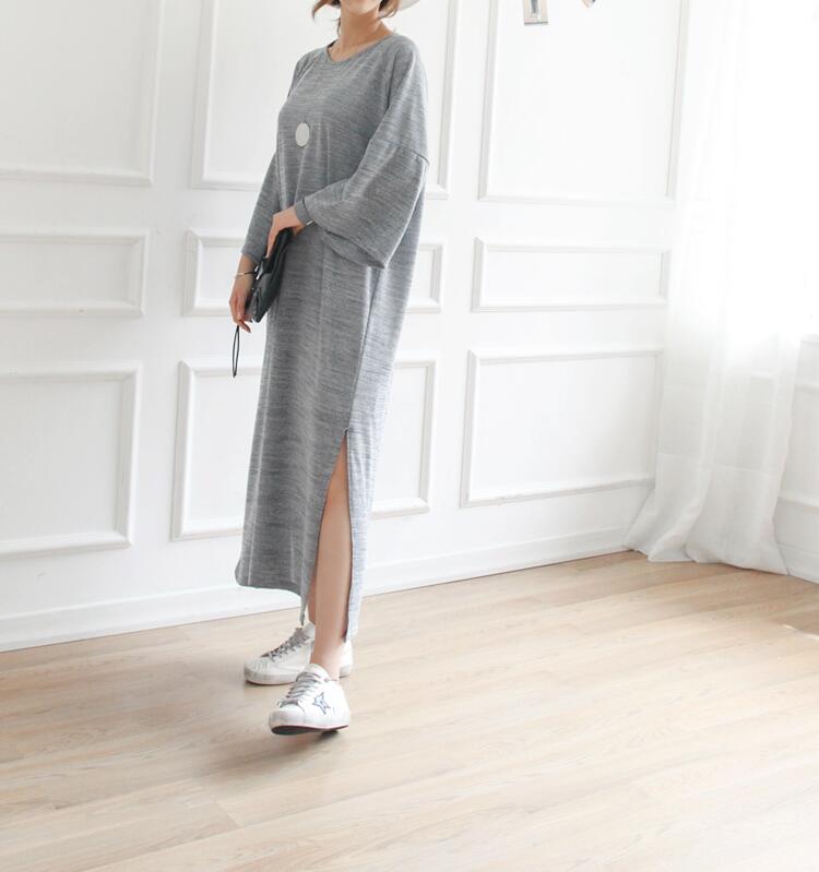 WD7516 Korea Fashion Dress Grey