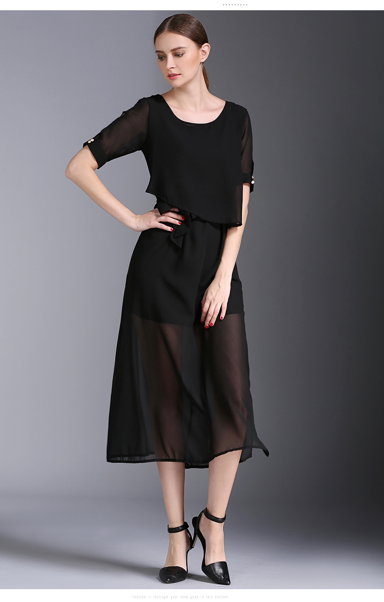 WD7518 Europe Fashion Dress Black