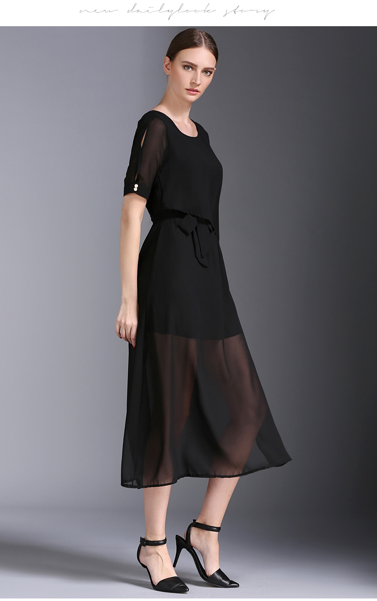 WD7518 Europe Fashion Dress Black
