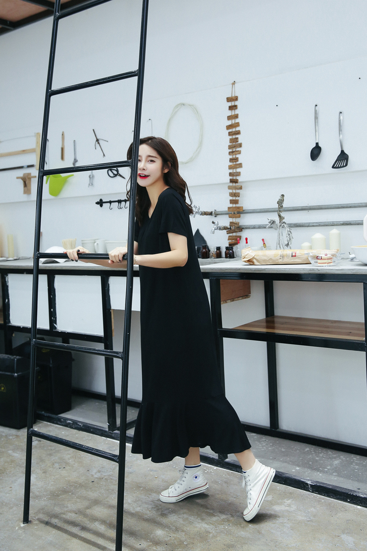 WD7558 Korea Fashion Dress Black