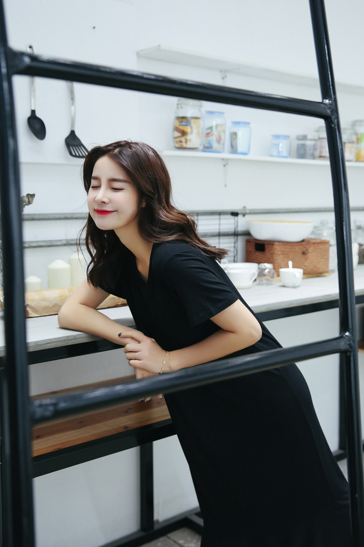 WD7558 Korea Fashion Dress Black