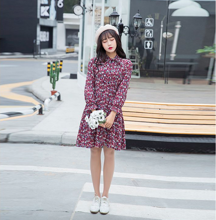 WD7561 Pretty Floral Dress As Picture