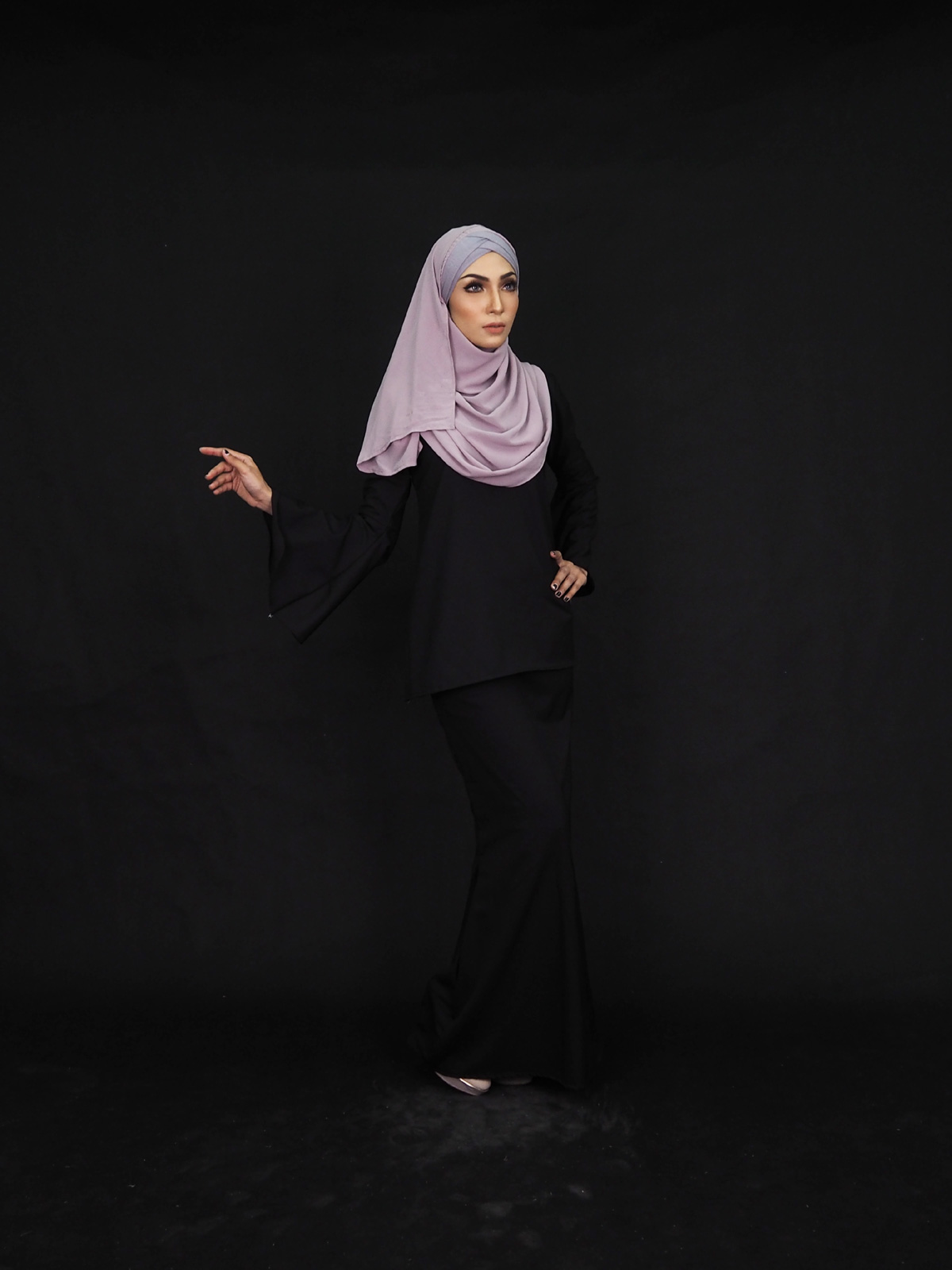 SW4002 Pretty Baju Kurung Black