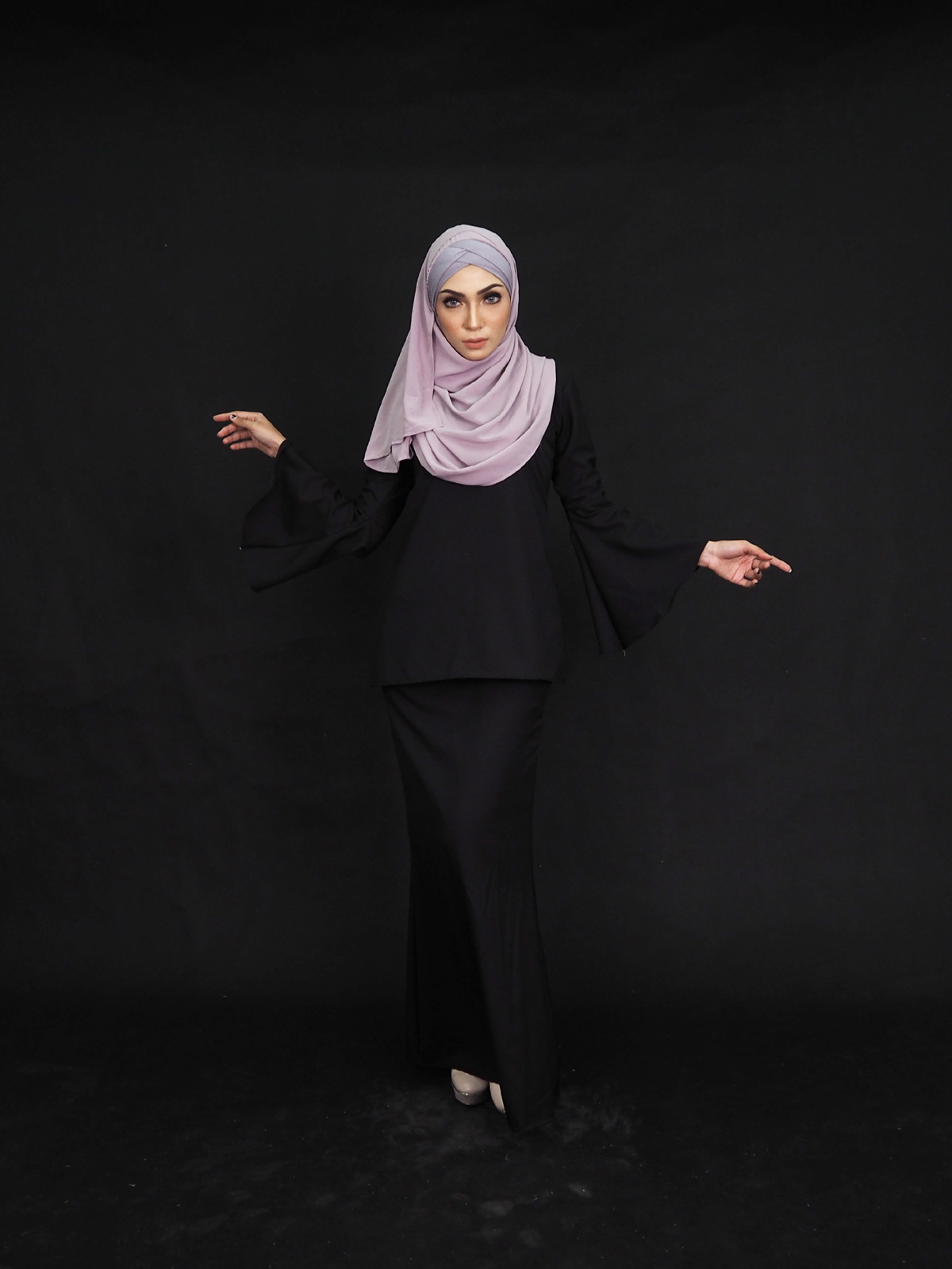 SW4002 Pretty Baju Kurung Black