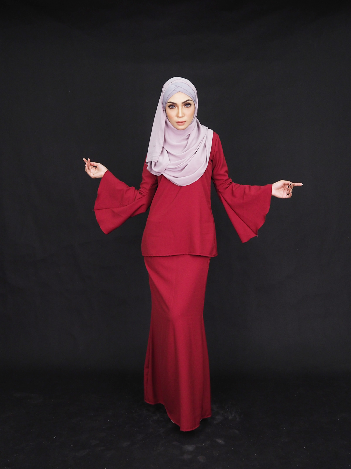 SW4002 Pretty Baju Kurung Maroon