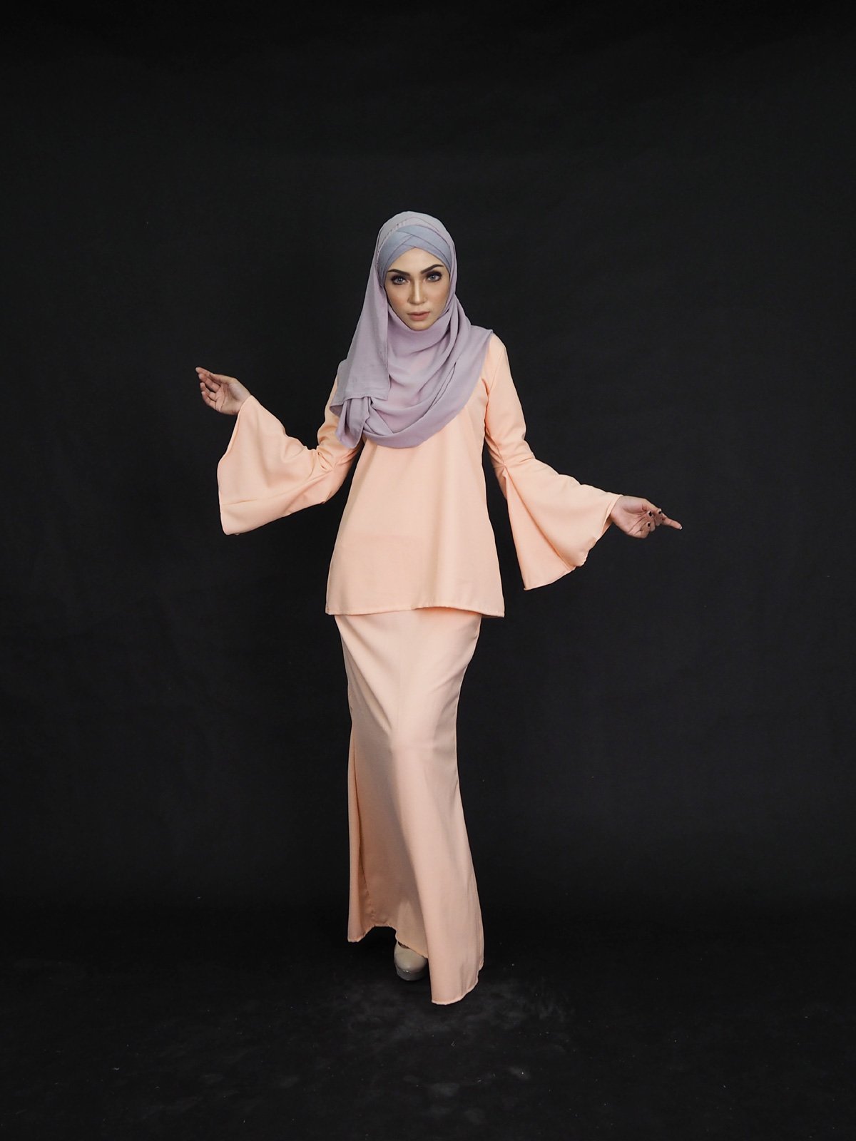 SW4002 Pretty Baju Kurung Peach
