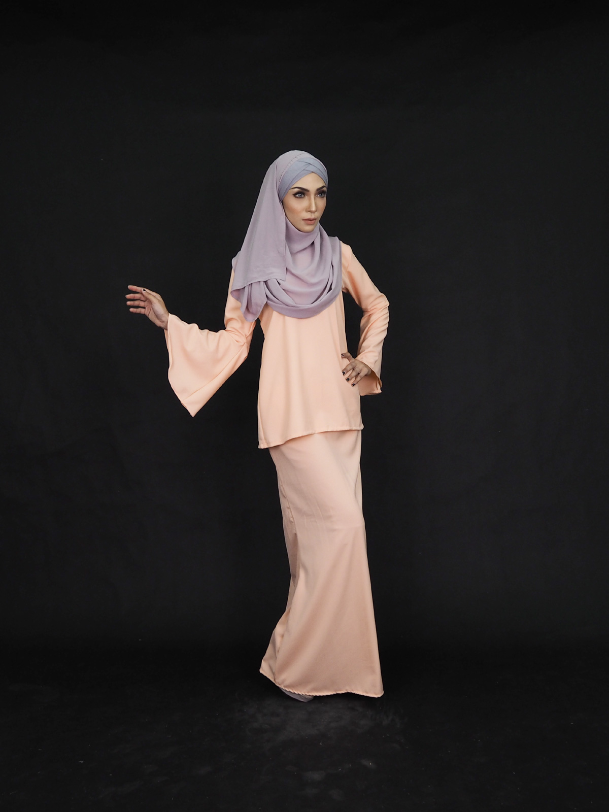 SW4002 Pretty Baju Kurung Peach