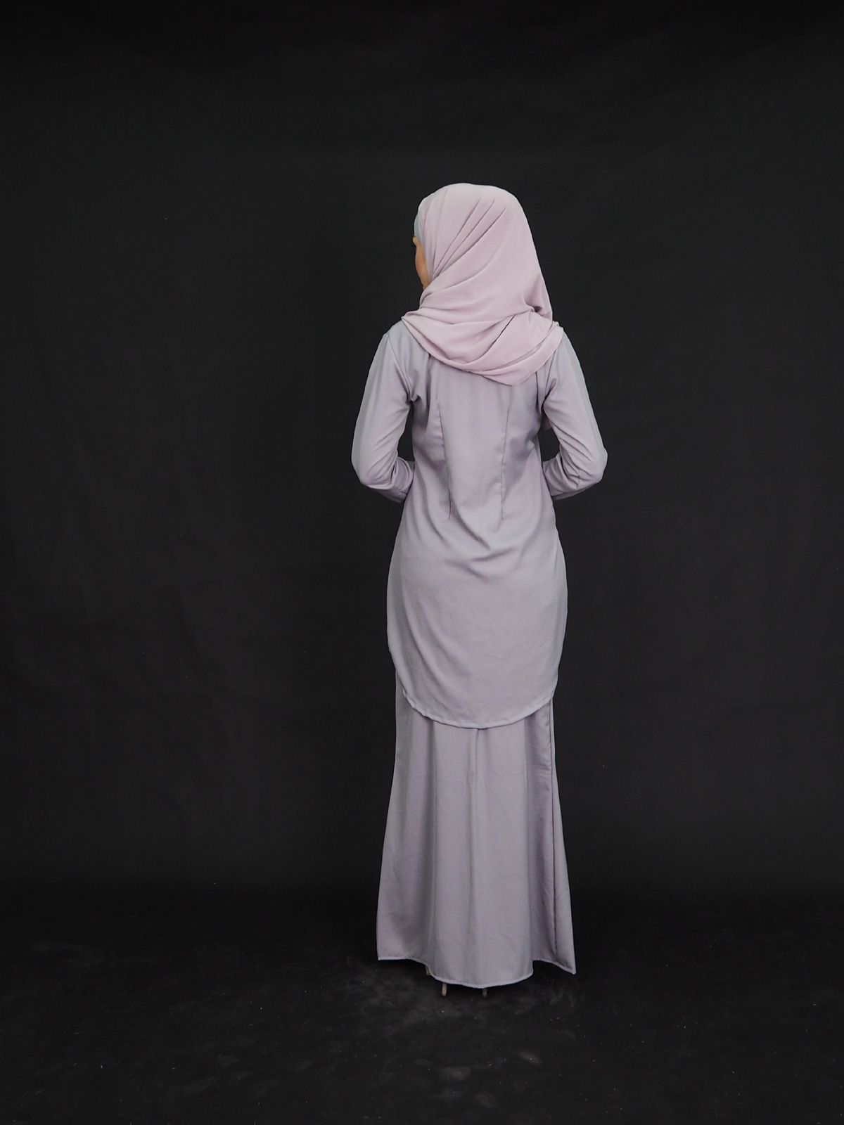 SW4003 Lace Baju Kurung Grey