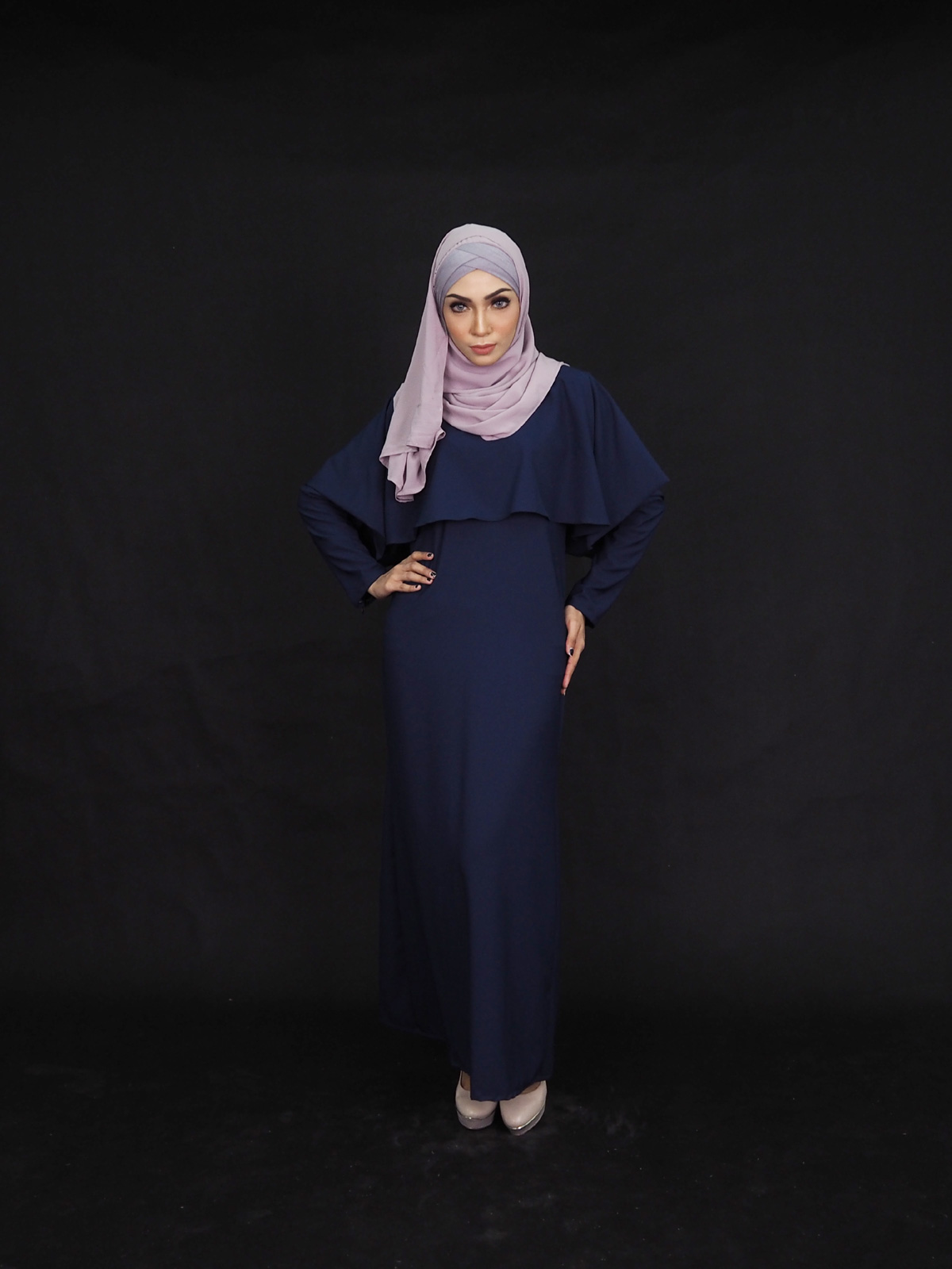 SW4004 Charming Jubah Dress Dark Blue