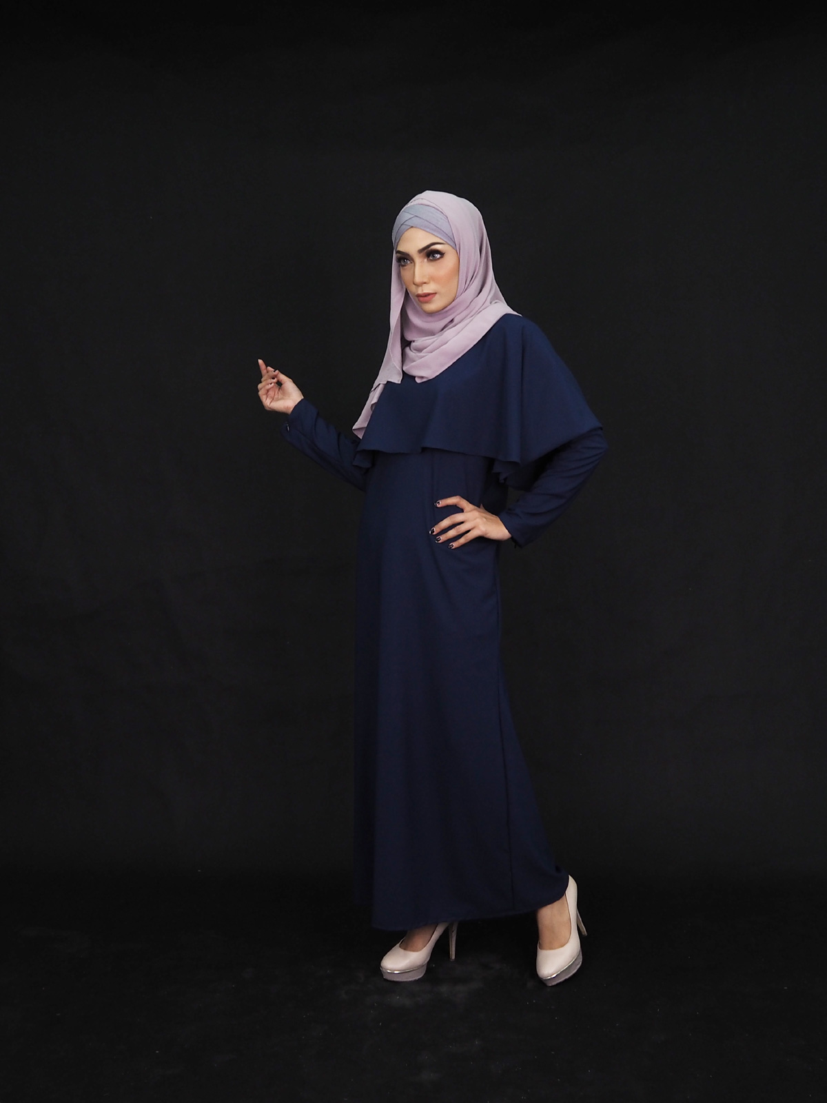 SW4004 Charming Jubah Dress Dark Blue