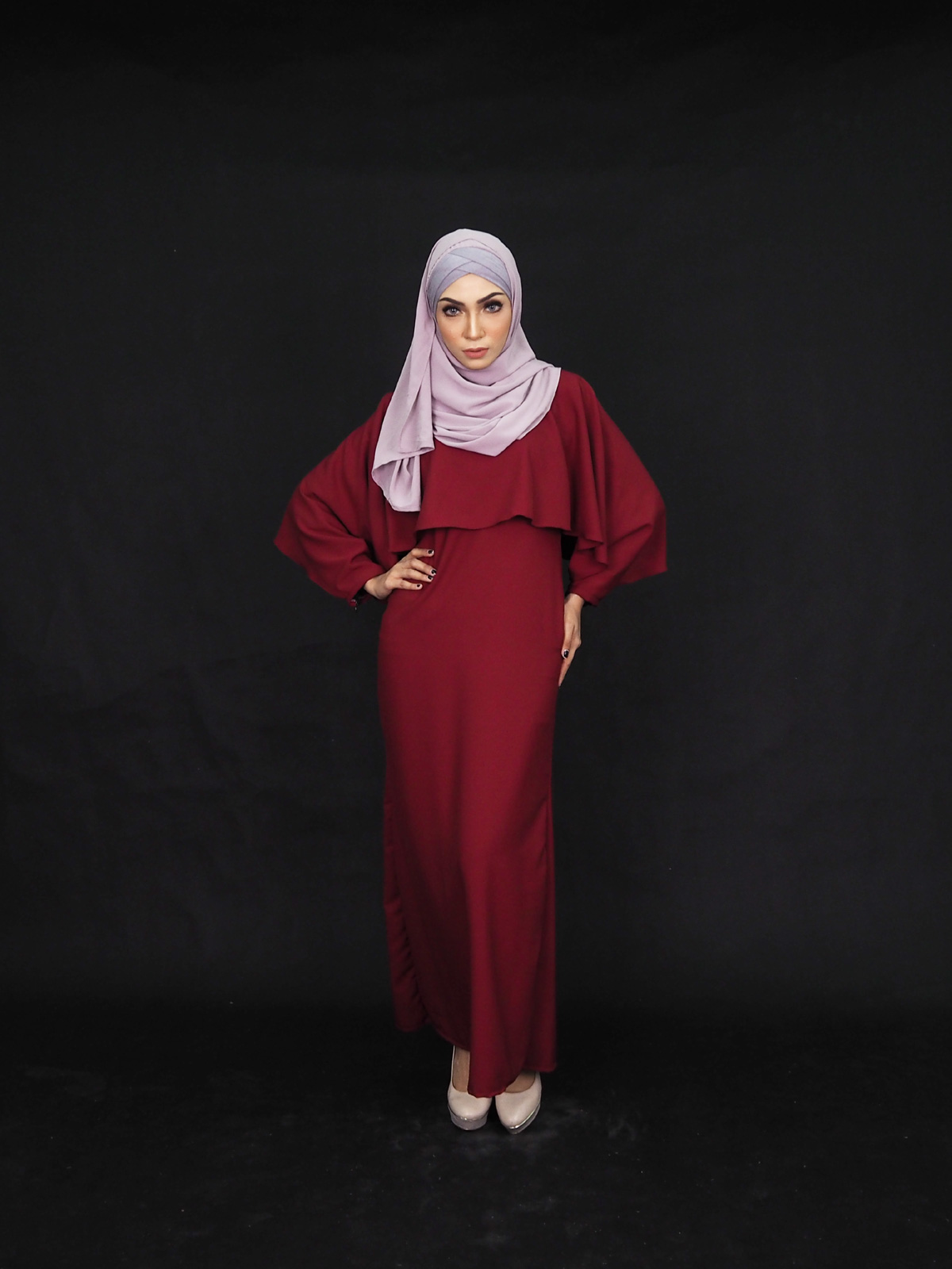 SW4004 Charming Jubah Dress Maroon