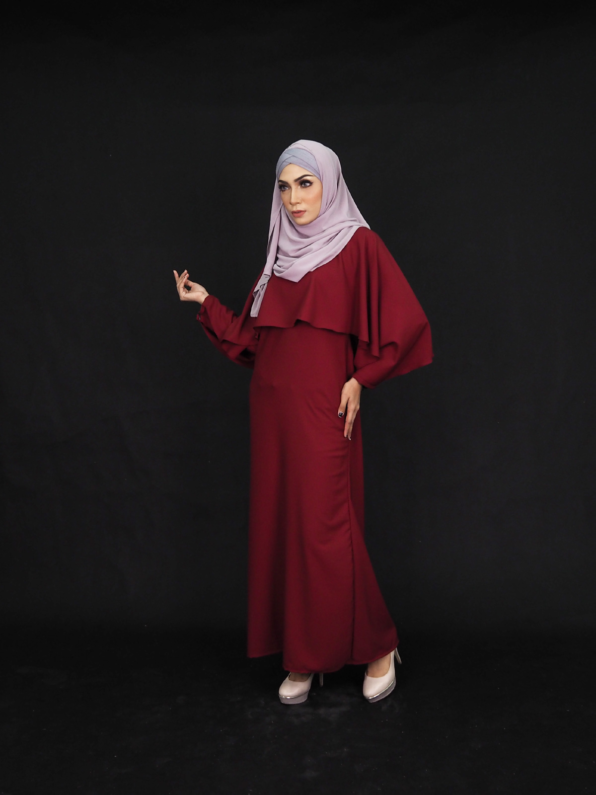 SW4004 Charming Jubah Dress Maroon