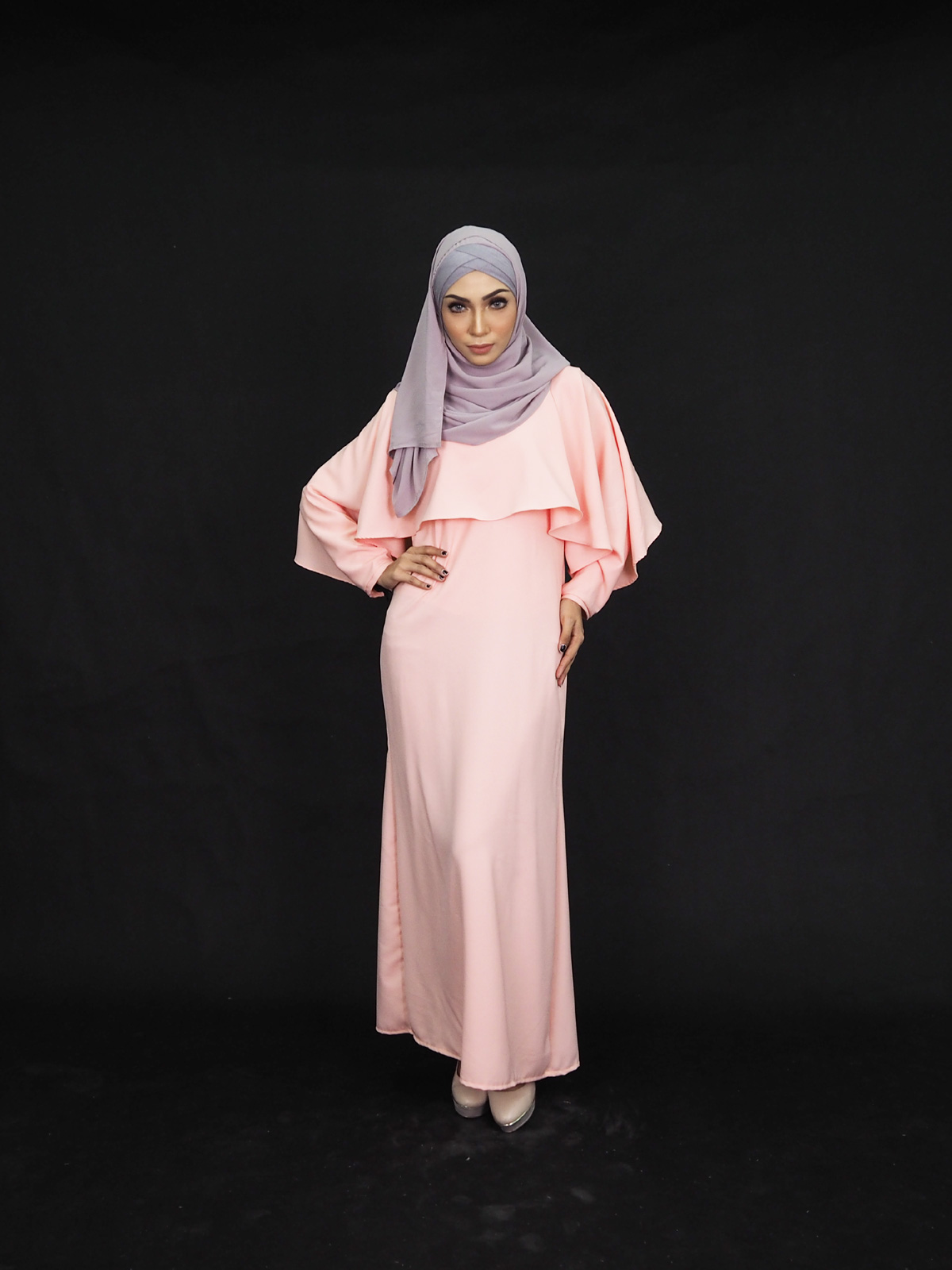 SW4004 Charming Jubah Dress Peach