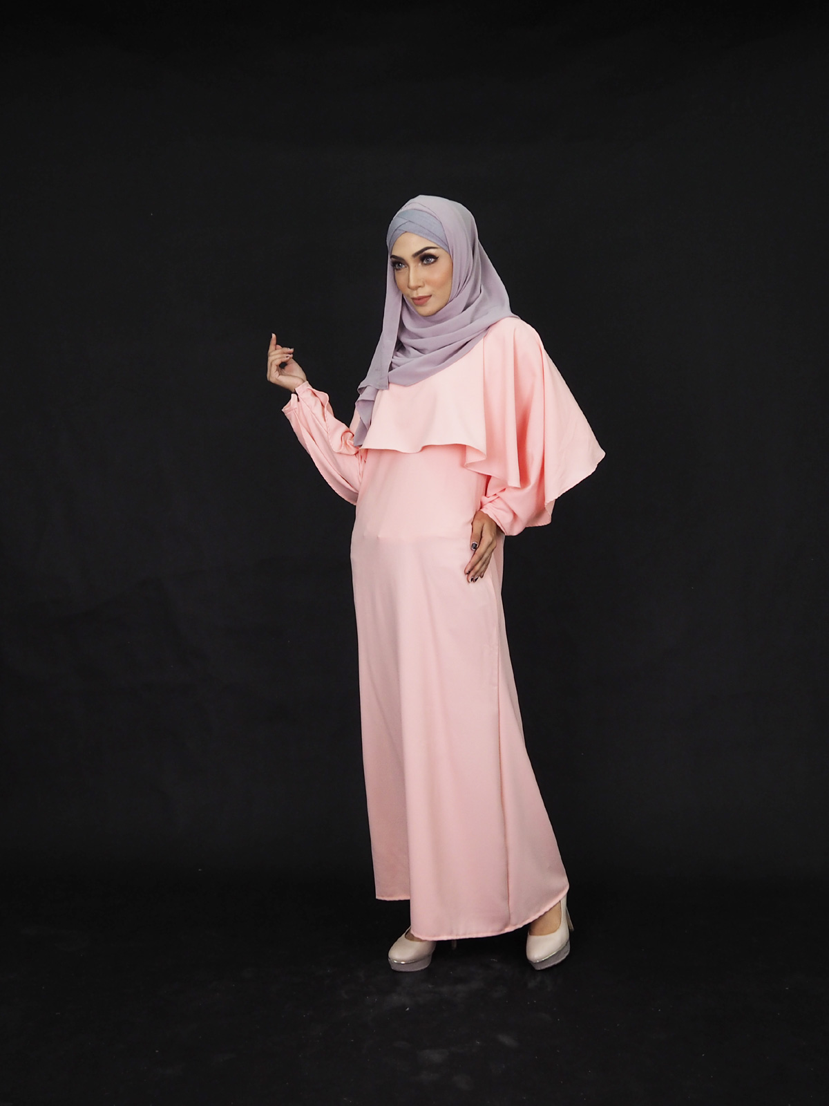 SW4004 Charming Jubah Dress Peach
