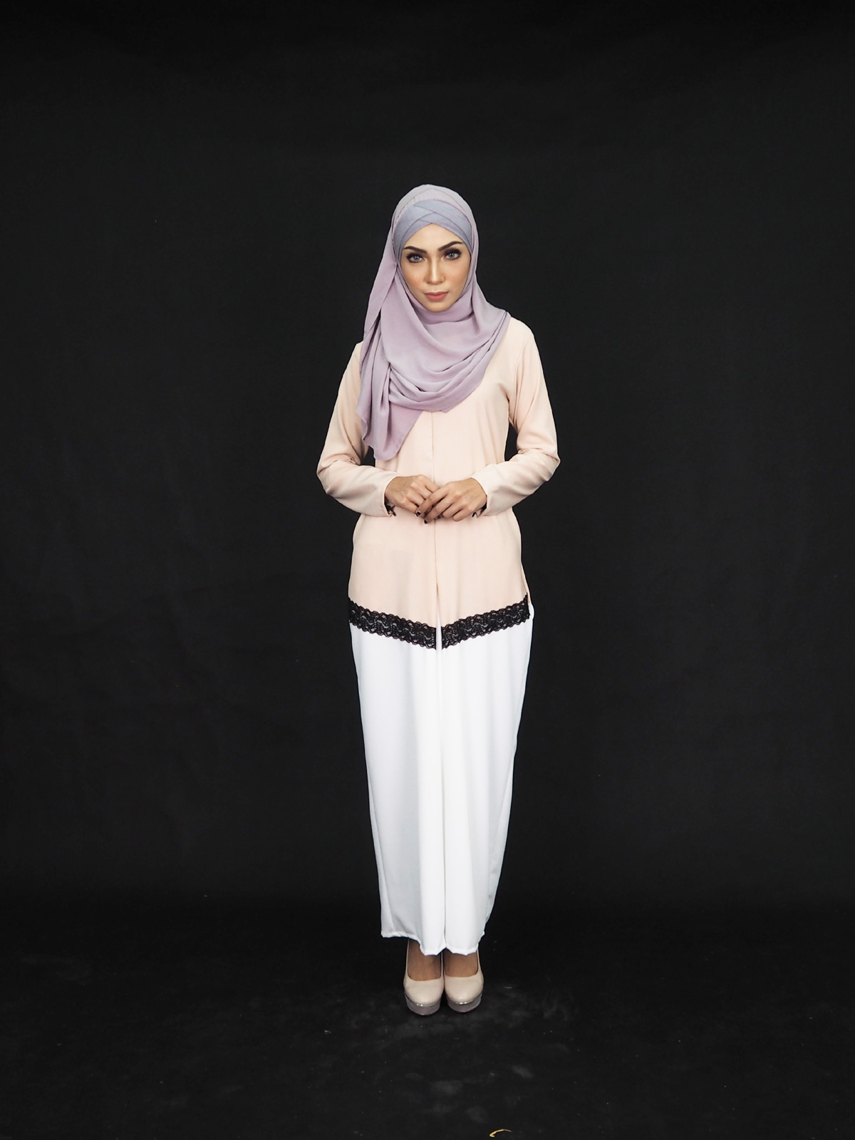 SW4005 Lovely Lace Jubah Cream
