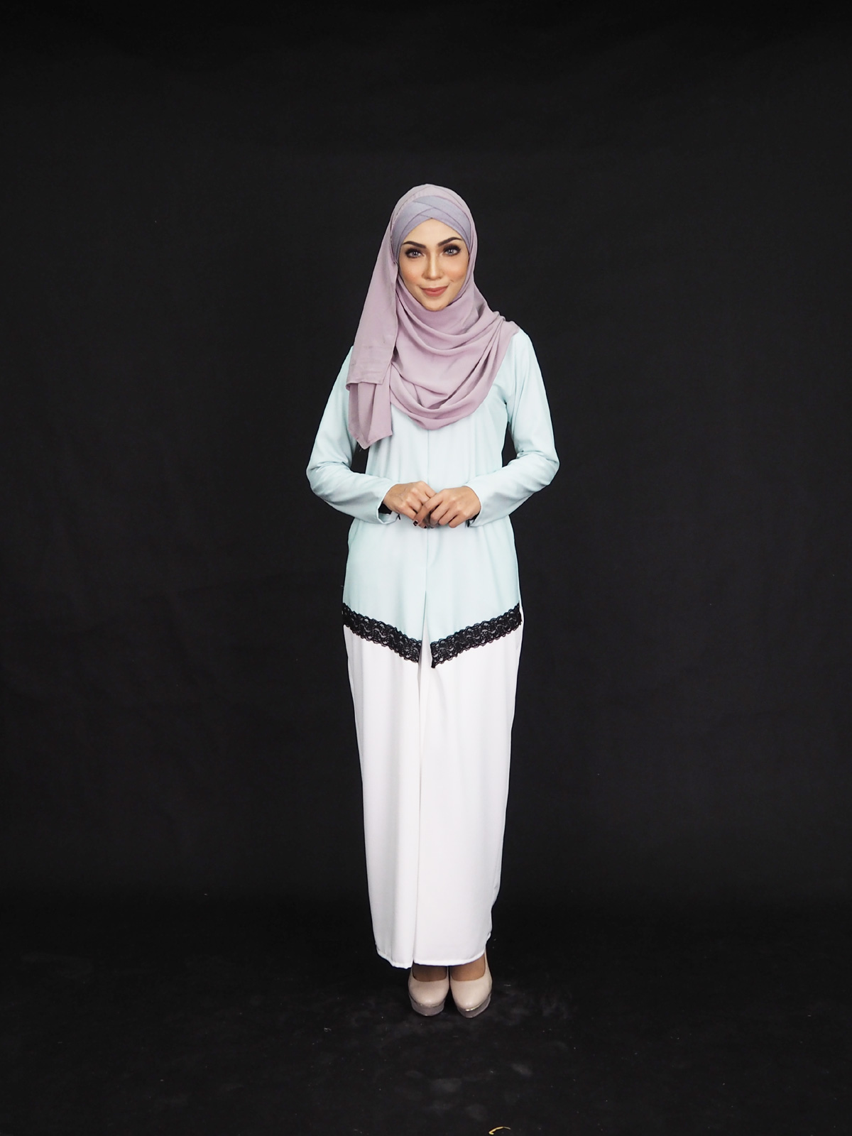SW4005 Lovely Lace Jubah Green