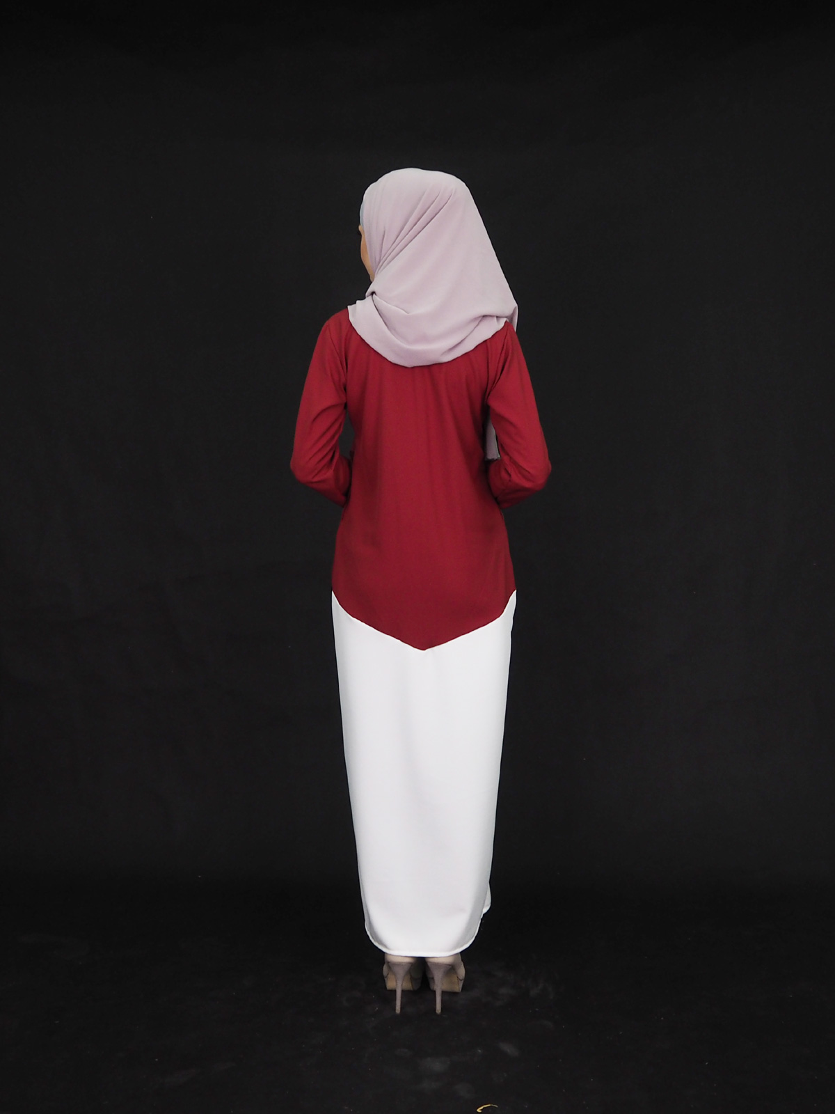 SW4005 Lovely Lace Jubah Maroon