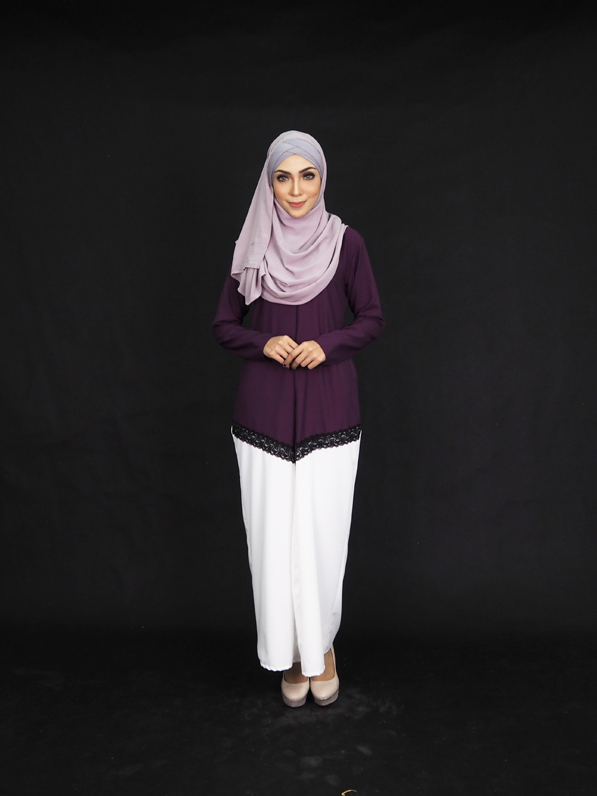 SW4005 Lovely Lace Jubah Purple