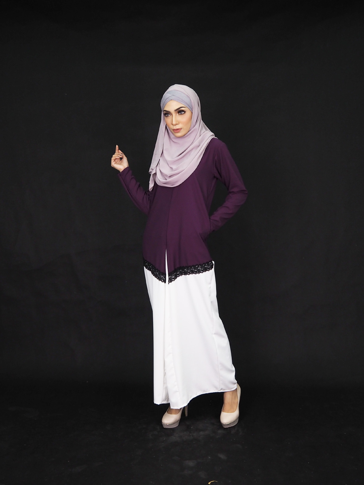 SW4005 Lovely Lace Jubah Purple